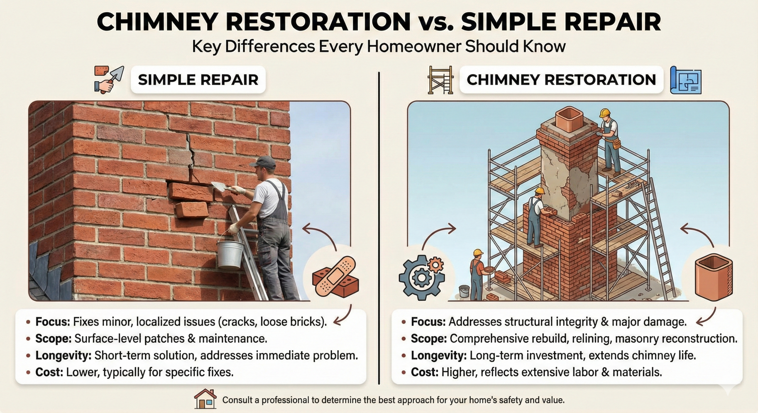Chimney Restoration vs. Simple Repair